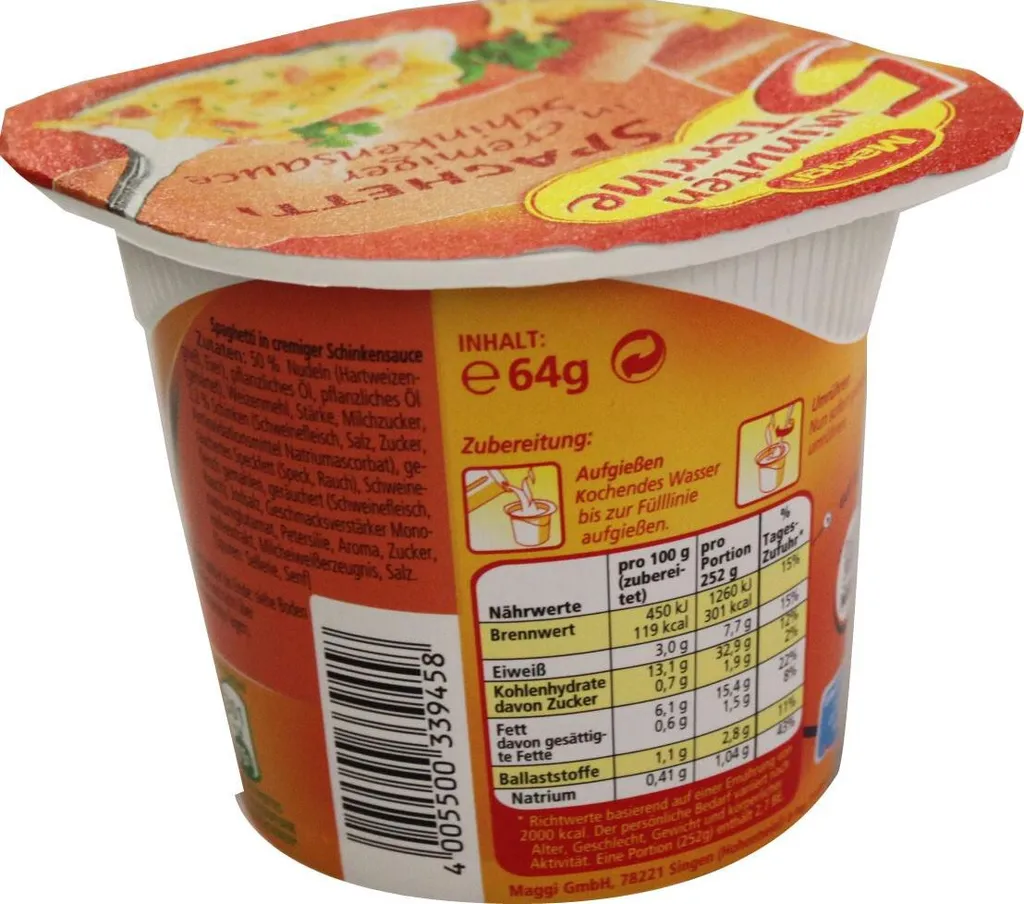 Maggi 5 Minuten Terrine Spaghetti In Cremiger Schinken Sauce 64g 8 Maggi 5 Minuten Terrine Spaghetti In Cremiger Schinken Sauce 64g – Bild 6