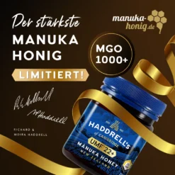 Haddrell's Manuka Honig MGO 1000+ (UMF 22+) In Geschenkbox 250g - Limited Edition -Haribo || Melitta || Katadyn Verkäufe 033893f55d83b5c9cf908296235ff6ee