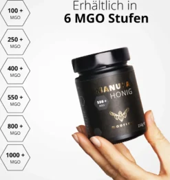 Manuka Honig 250 MGO + 250g Im Glas (lichtundurchlässig, Kein Plastik) Original Aus Neuseeland Maorika -Haribo || Melitta || Katadyn Verkäufe 0527285aef4e001ac2e7a1eea346c63c