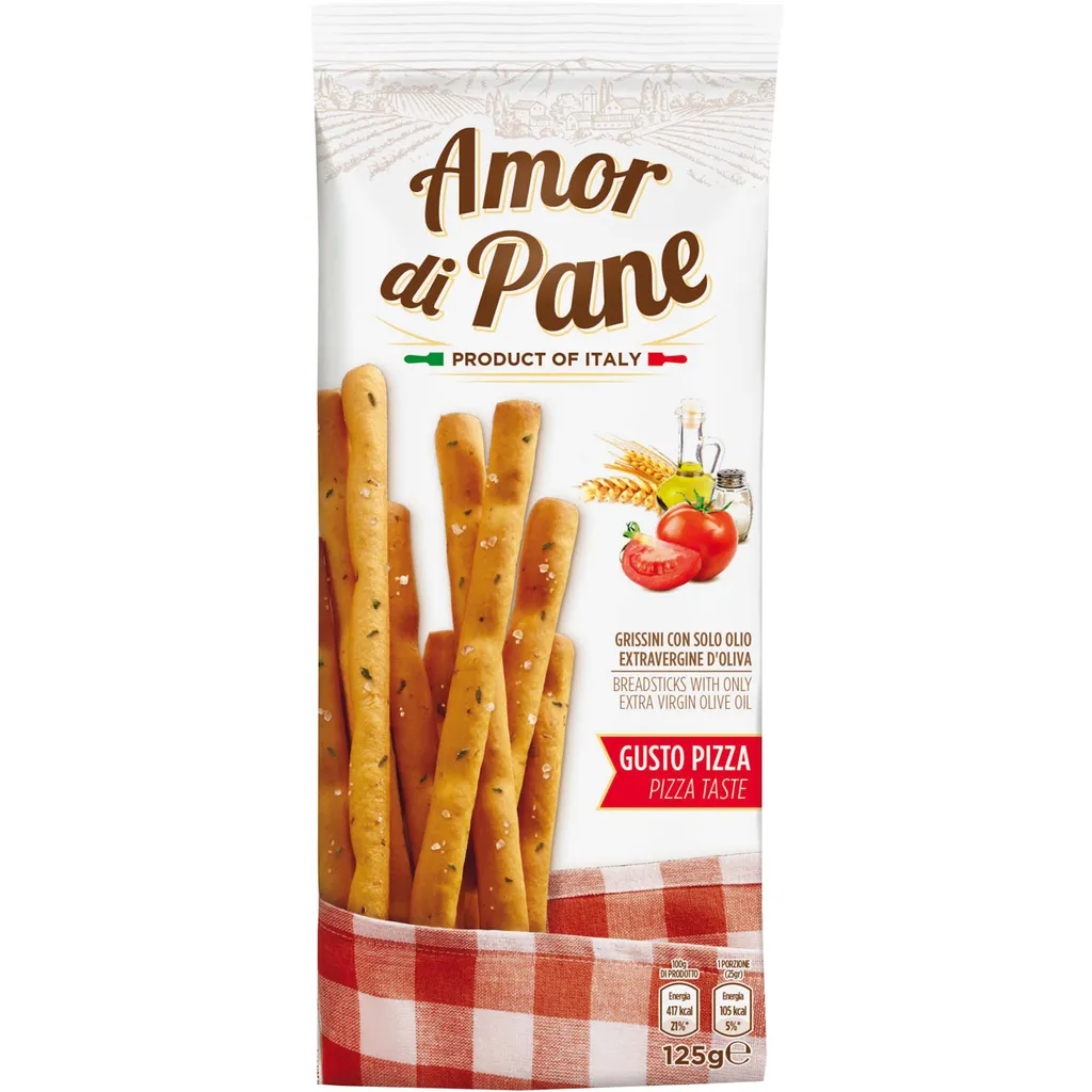 Amor Di Pane Knusprige Grissini Mit Olivenöl Und Pizza Geschmack 125g 3 Amor Di Pane Knusprige Grissini Mit Olivenöl Und Pizza Geschmack 125g
