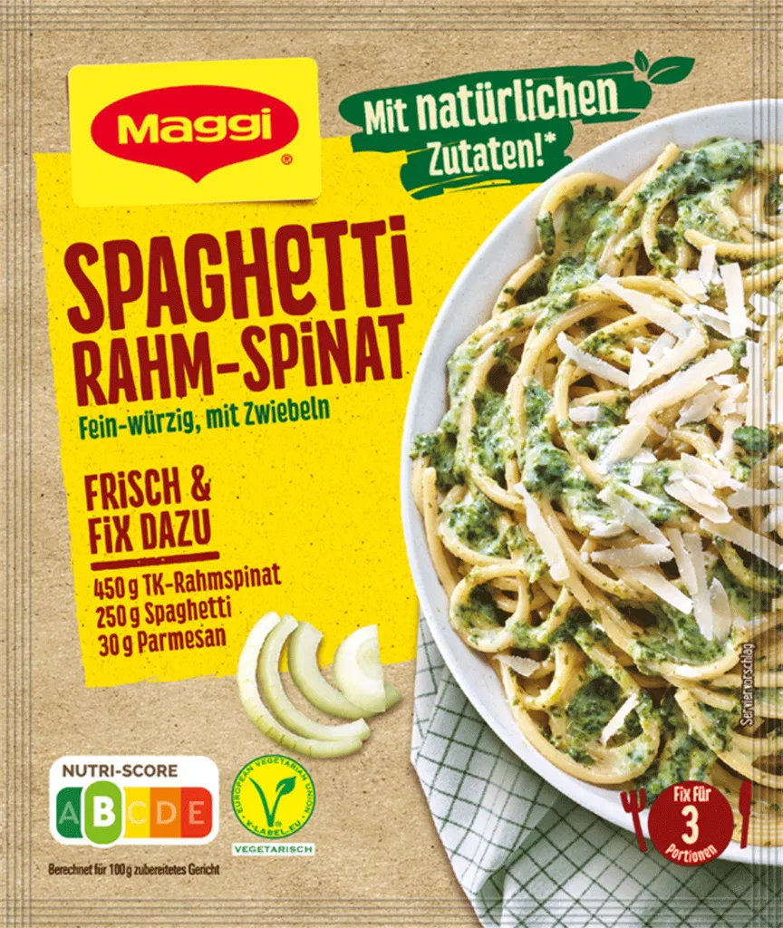 Maggi Fix Für Spaghetti Rahm Spinat Würzige Spaghetti Sauce 31g 3 Maggi Fix Für Spaghetti Rahm Spinat Würzige Spaghetti Sauce 31g