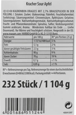 Haribo Maoam Kracher Sour Apfel Mit Prickelnder Brausefüllung 1100g 9 Haribo Maoam Kracher Sour Apfel Mit Prickelnder Brausefüllung 1100g -Haribo || Melitta || Katadyn Verkäufe 297be7624f0acbe0bf47e57063fca466