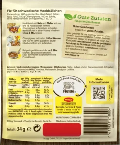 Maggi Fix Für Köttbullar Sauce Für Schwedische Hackbällchen 34g -Haribo || Melitta || Katadyn Verkäufe 34ea3b92c4eb198d1628051a72222cd2