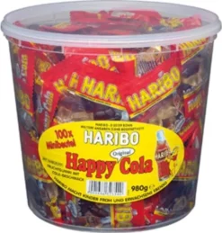 Haribo Happy Cola Ohne Künstliche Farbstoffe 100 Minibeutel á 10g = 1000g -Haribo || Melitta || Katadyn Verkäufe 38374f7b04caa3c590b2a371804ce63f