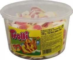Trolli Saure Pfirsichringe Schaumgummi Fruchtgummi 150 Stück 1200g -Haribo || Melitta || Katadyn Verkäufe 3e0e78f4b2f9de23164378ee3d2aa028
