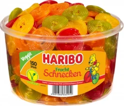 Haribo Fruchtschnecken Fruchtgummi Weingummi Gelatinefrei Veggie 1200g