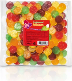 Red Band Fruchtgummi Münzen Fruchtig Süß 5fach Sortiert 500g