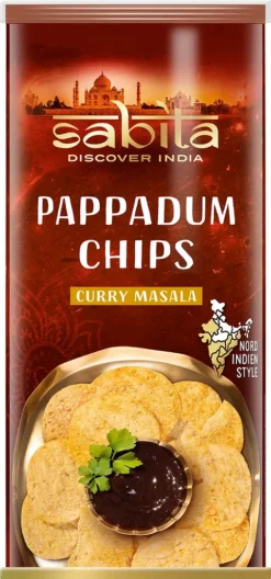 SABITA Linsenchips PAPPADUM CHIPS Curry Masala, 60g