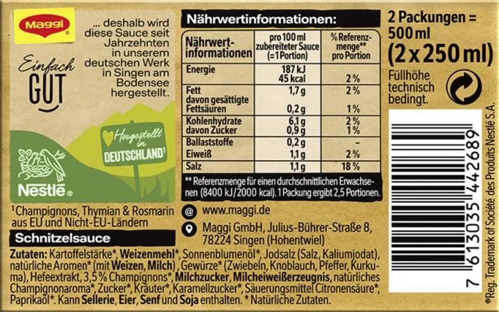 Maggi Schnitzel Sauce Perfekt Zu Jedem Schnitzel 2er Für 2x 250ml 5 Maggi Schnitzel Sauce Perfekt Zu Jedem Schnitzel 2er Für 2x 250ml – Bild 3