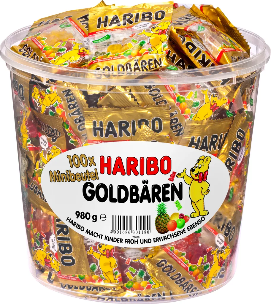 Haribo Goldbären Mini Beutel Fruchtgummi 100 Stück 3 Haribo Goldbären Mini Beutel Fruchtgummi 100 Stück