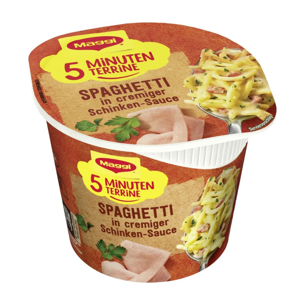 Maggi 5 Minuten Terrine Spaghetti In Cremiger Schinken Sauce 64g 3 Maggi 5 Minuten Terrine Spaghetti In Cremiger Schinken Sauce 64g