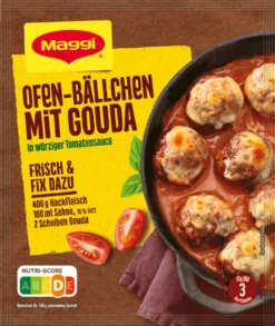 Maggi Fix Für Ofen Bällchen Mit Gouda In Würziger Tomatensauce 43g