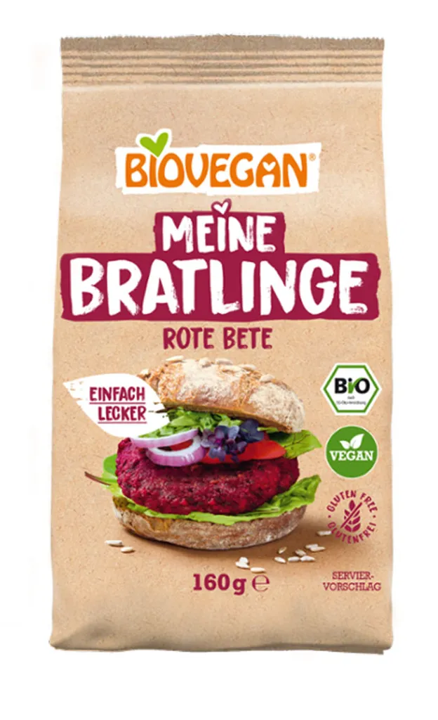 Biovegan Meine Bratlinge Rote Beete160g 3 Biovegan Meine Bratlinge Rote Beete160g