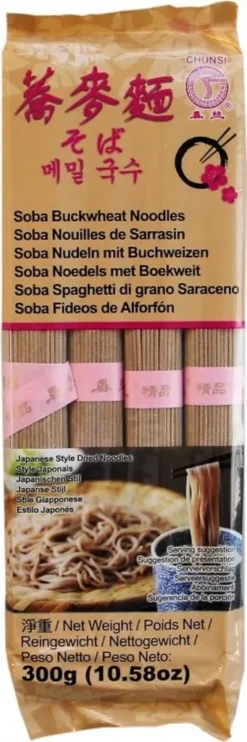 24er-Pack CHUNSI Soba Nudeln Mit Buchweizen (24x 300g) | Soba Noodles Buckwheat