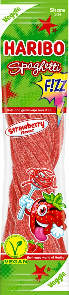 Haribo Spaghetti Strawberry Sour Extrasaure Fruchtgummi Schnüre 200g
