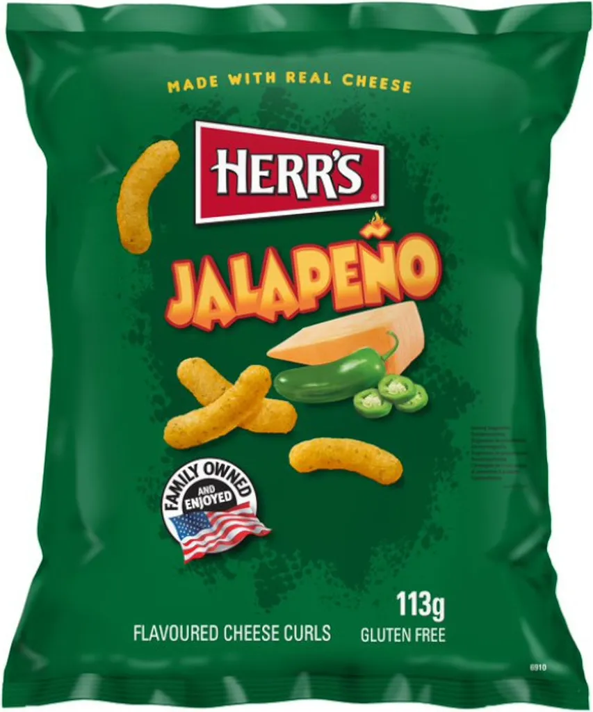 Herr´s Jalapeno Flavoured Cheese Curls 3 Herr´s Jalapeno Flavoured Cheese Curls