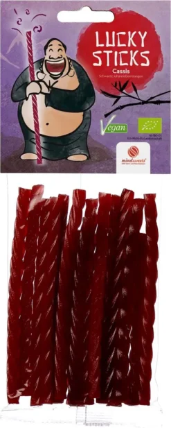 Lucky Sticks Cassis 75g Fruchtgummi Inkl. Veggie Sweets Bienenfutter Vegan Palmölfrei Glutenfrei Sojafrei