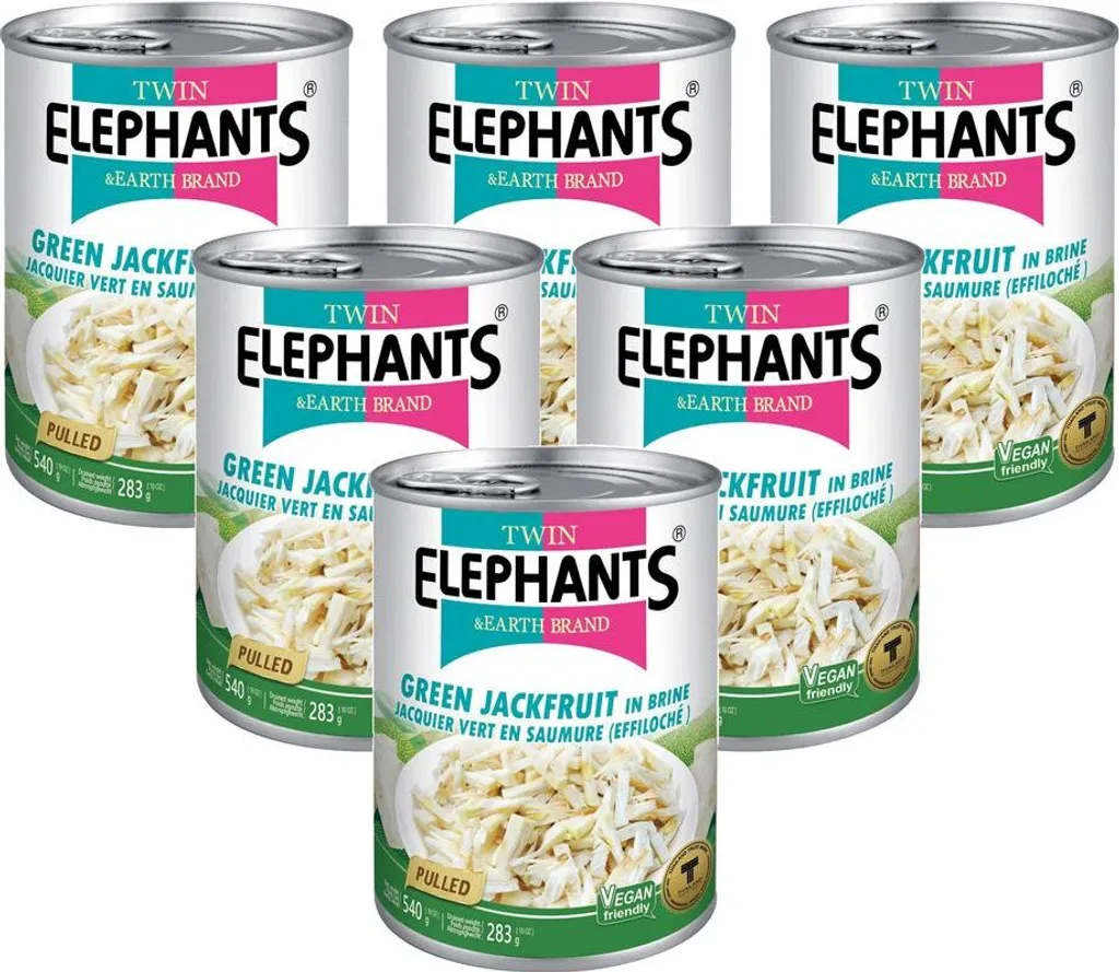 6er-Pack Grüne Jackfrucht (Pulled) In Salzwasser 540g / 283g ATG | Elefants Brand | Veganer Fleischersatz | Jackfruit Konserve 3 6er-Pack Grüne Jackfrucht (Pulled) In Salzwasser 540g / 283g ATG | Elefants Brand | Veganer Fleischersatz | Jackfruit Konserve