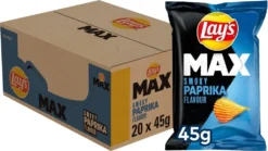 Lay's Max Gerippte Chips Rauchiger Paprika Box 20 X 45 Gramm