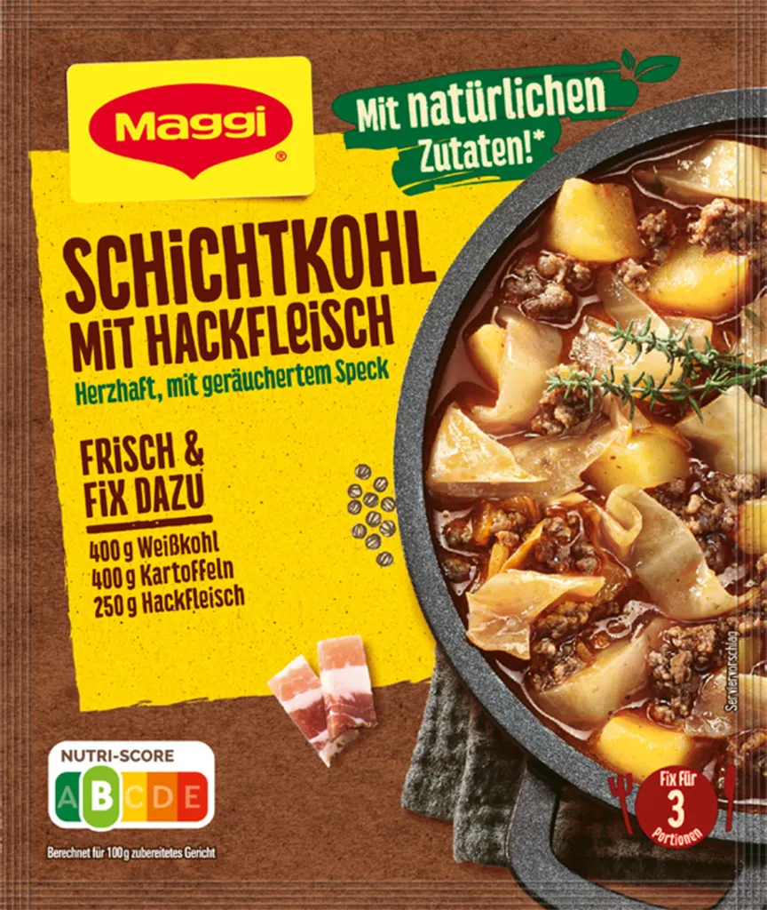 Maggi Fix Für Schichtkohl Mit Hackfleisch Mit Geräuchertem Speck 31g 3 Maggi Fix Für Schichtkohl Mit Hackfleisch Mit Geräuchertem Speck 31g