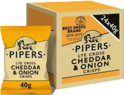Pipers - Cheddar & Onion Chips - 24 Mini Beutel