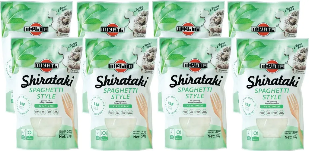 8er-Pack MIYATA Shirataki Konjak Nudeln 270g/ 200g ATG | Spaghetti Style | Low Carb Nudeln Spaghettiform 3 8er-Pack MIYATA Shirataki Konjak Nudeln 270g/ 200g ATG | Spaghetti Style | Low Carb Nudeln Spaghettiform