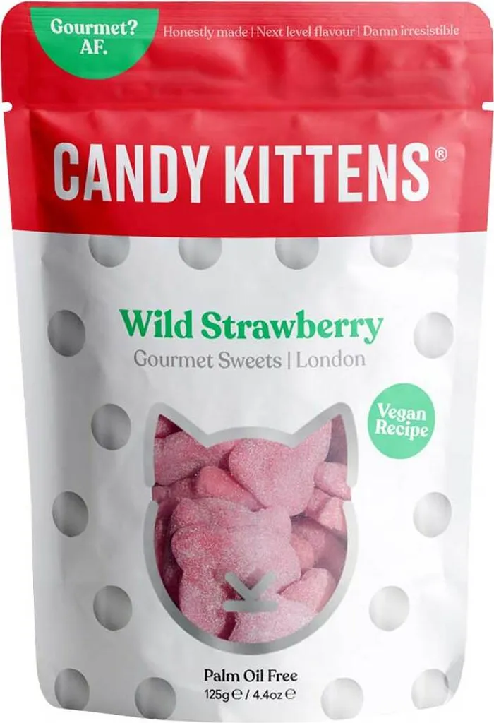 Candy Kittens Wild Strawberry Erdbeer-Kokos-Fruchtgummi 140g 3 Candy Kittens Wild Strawberry Erdbeer-Kokos-Fruchtgummi 140g