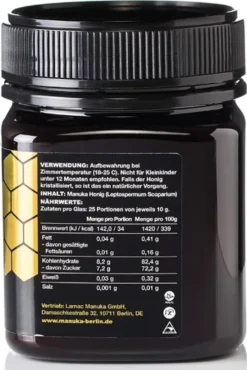 Larnac Manuka Honig MGO 300+, 250g 9 Larnac Manuka Honig MGO 300+, 250g -Haribo || Melitta || Katadyn Verkäufe d96bab205ecab69a7f6bd279ffdb2aea