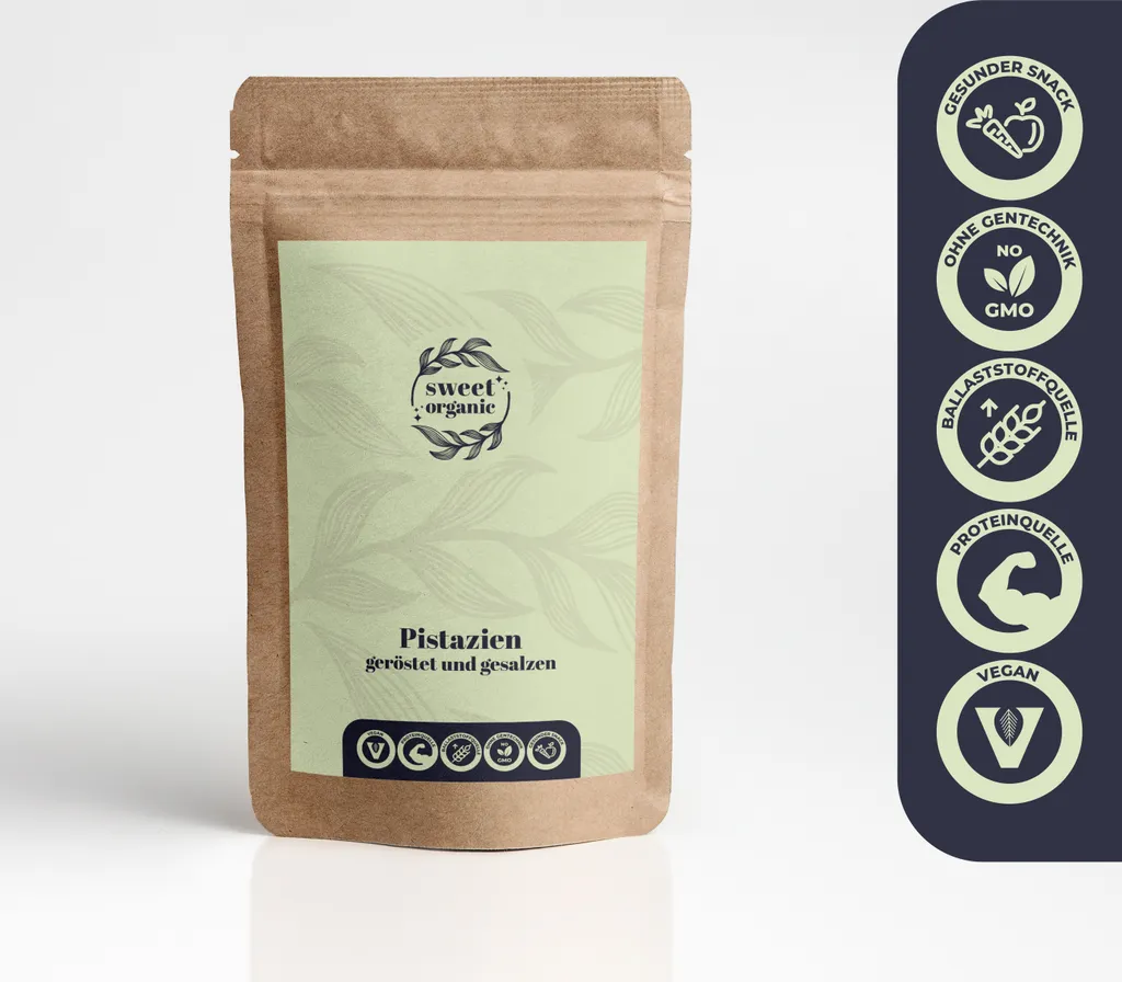 Sweet Organic Pistazien, Geröstet Und Gesalzen 500g | Ungeschält | Zip-Beutel 5 Sweet Organic Pistazien, Geröstet Und Gesalzen 500g | Ungeschält | Zip-Beutel – Bild 3