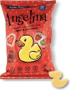 Angelina Mit Apfel Und Erdbeere - Maissnack Ab 10 Monate