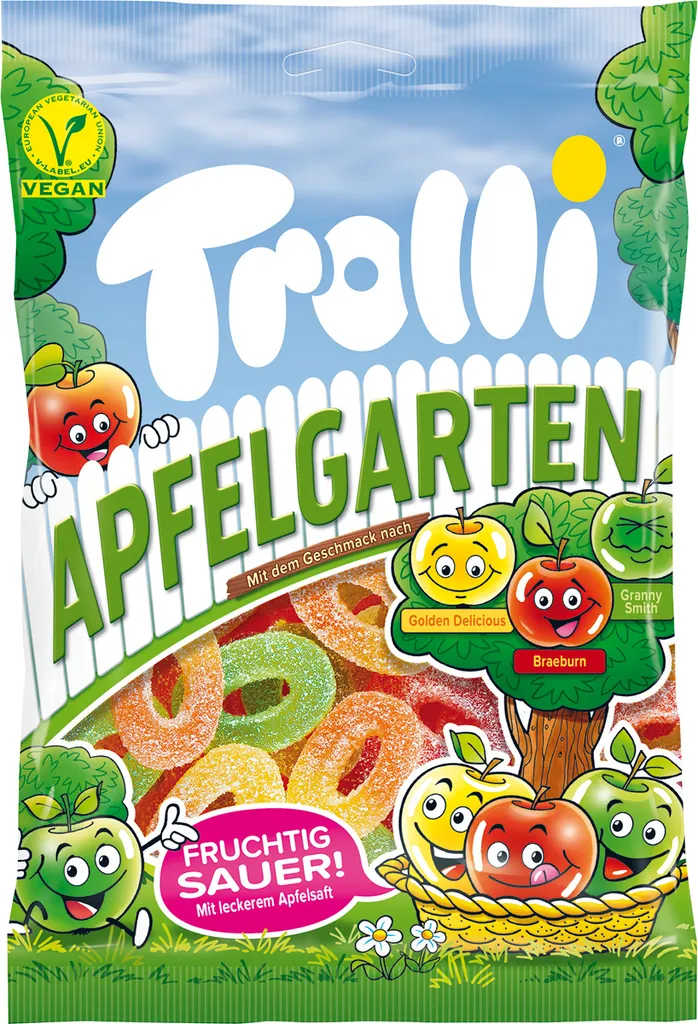 Trolli Apfelgarten Fruchtgummi Mit Extra Saurer Ummantelung 175g 3 Trolli Apfelgarten Fruchtgummi Mit Extra Saurer Ummantelung 175g