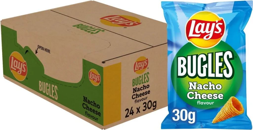 Lay's Bugles Nacho-Käse-Chips 24 Beutel X 30 Gramm 3 Lay's Bugles Nacho-Käse-Chips 24 Beutel X 30 Gramm