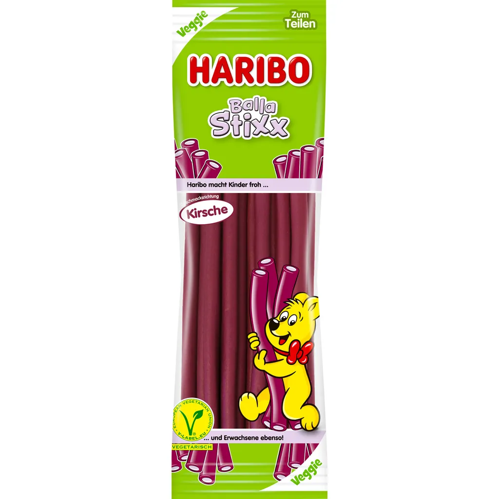 Haribo Balla Stixx Kirsche Veggie Fruchtgummikonfektstangen 200g 3 Haribo Balla Stixx Kirsche Veggie Fruchtgummikonfektstangen 200g