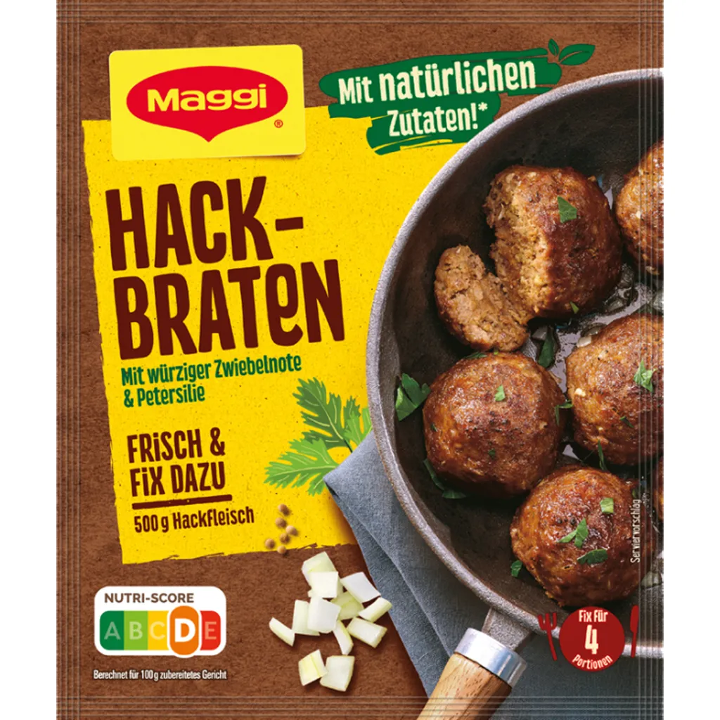 Maggi Fix Für Hackbraten Mit Würziger Zwiebelnote Und Petersilie 70g 3 Maggi Fix Für Hackbraten Mit Würziger Zwiebelnote Und Petersilie 70g