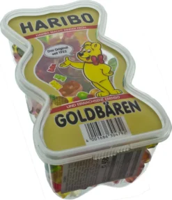 Haribo Goldbären Fruchtgummi Bären In Einer Kunststoff Dose 450g -Haribo || Melitta || Katadyn Verkäufe f9368f08fee9f3b5c027cc854b386dc9