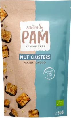 Naturally Pam By Pamela Reif | Nut Cluster | Nuss Snack | 1 X 90g | Peanut Choco